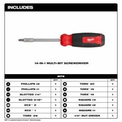 Milwaukee Tools Milwaukee 14-in-1 Multi-Bit Screwdriver 48-22-2900 -Current Tools Sales 48 22 2900 includes 1