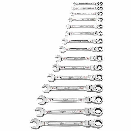 Milwaukee Tools Milwaukee 15 PC. SAE Flex Head Ratcheting Combination Wrench Set 48-22-9413 5 Milwaukee Tools Milwaukee 15 PC. SAE Flex Head Ratcheting Combination Wrench Set 48-22-9413 - Image 3
