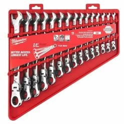 Milwaukee Tools Milwaukee 15 PC. SAE Flex Head Ratcheting Combination Wrench Set 48-22-9413