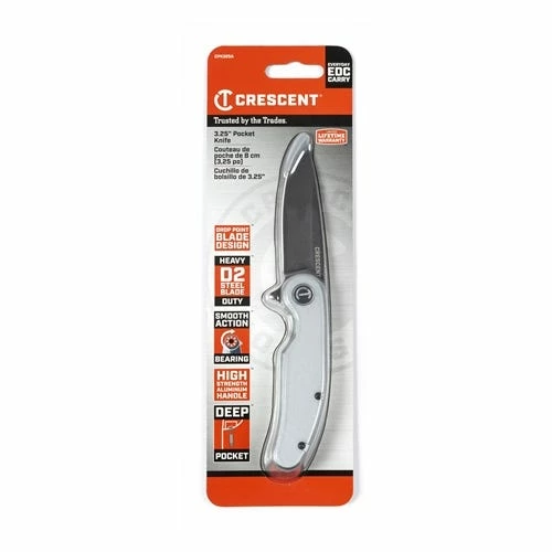 Crescent Tools Crescent 3-1/4" Drop Point Aluminum Handle Pocket Knife CPK325A 3 Crescent Tools Crescent 3-1/4" Drop Point Aluminum Handle Pocket Knife CPK325A